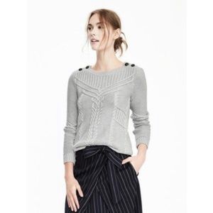 Banana Republic Cable Knit Gray Sweater